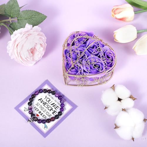 Birthday Gifts for Women Self Care Gifts Get Well Soon Gifts, Lavender Relaxing Spa Gifts Basket Care Package w/ Flannel Blanket 40 oz Tumbler, Unique Mothers Day Gifts for Mom Her Friend Sister Wife