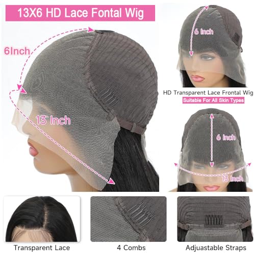 28 INCH 13x6 Lace Front Wigs Human Hair Body Wave Lace Front Wigs Human Hair Pre Plucked With Baby Hair Glueless Wigs For Women Hd Lace Front Wigs 180% Density