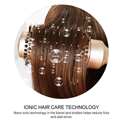Round Brush Blow Out with Boar Bristles, Nano Thermal Ceramic Ionic Round Hair Brush for Women Blow Drying, Enhance Texture for Styling (1.75 Inch Barrel, 2.9 Inch with Bristle)