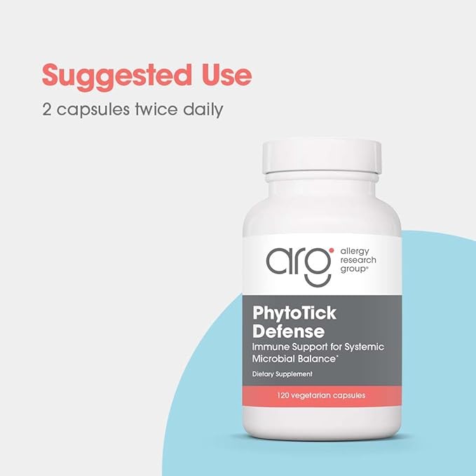 Allergy Research Group Phyto Tick Defense Supplement - Mushroom Complex, Mushroom Extract Powder in Convenient Capsules, Nootropic with Lions Mane, Cordyceps, Beta Glucans - 120 Vegetarian Capsules