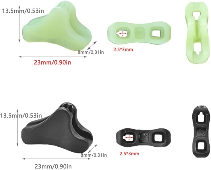 20 Pack Tent Rope Tensioner Buckles Tightener Fastener Fluorescent Canopy Guyline Cord Buckle Adjustment Triangle Fixing Pull Stopper for Outdoor Camp Mountain Camping Backpacking