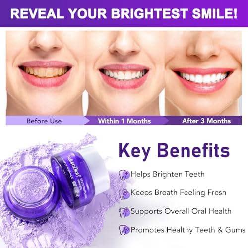 Teeth Whitening Powder - Teeth Whitening - Removes Stains - No Sensitivity - Enamel-Safe Toothpaste Power - Breath Freshener - for Coffee, Tea and Tobacco Stains 15g