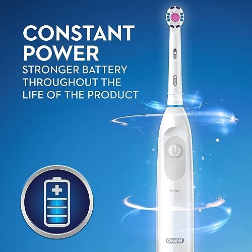 Oral-B Pro 100 3D White, Battery Powered Electric Toothbrush, White