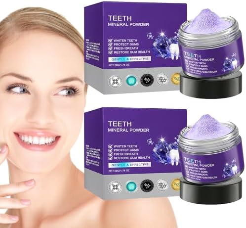 2PCS Teeth Restoration Mineral Powder, Mineral Tooth Powder, Teeth Whitening Mineral, Effective in Strengthening Teeth and Gums for Daily Use (50g/1.76 oz)