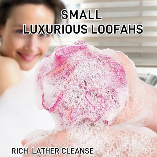 20 Pack Mini Shower Loofah Bath Sponge 20G, Soft Travel Size Nylon Mesh Puff for Body Wash, Loofah Shower Exfoliating Scrubber Pouf for Women and Men, Full Cleanse, Beauty Bathing Accessories