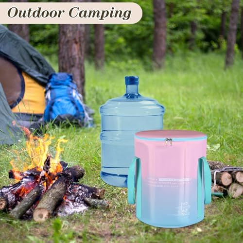 33L Folding Bucket Foot Bath, Multi-Function Portable Foot Tub Bag with Handle, Travel Outdoor Camping Portable Foot Bubbles Fishing (Teal)