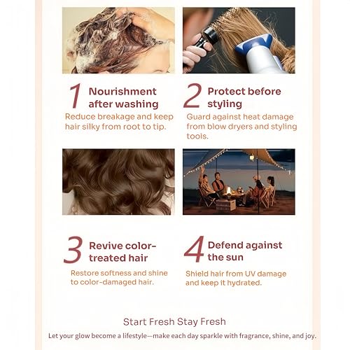 40 Pcs Hair Oil Perfume - 2 in 1 Hair Treatment Oil & Hair Perfume, Avocado Nourishing Moisturizing Shining for Frizz Dry Damaged Hair, Leave-in Hair Fragrance Serum, Long Lasting Scented