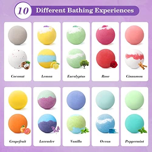 20PCS Bath Bombs for Women Presents Set Natural Wonderful Fizz Effect Bath Bomb with Shea Butter & Essential Oils, Bubble Bath Mothers Day Presents for Mom, Wife, Girlfriend