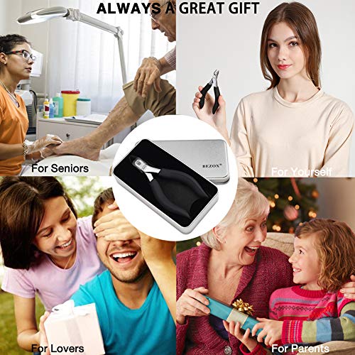 BEZOX Thick Toenail Clippers - Precision Large Toe Nail Clipper for Thick Nails, Comfort Grip Fingernail Clipper, Ergonomic Long Handle Nail Cutter, Professional-Grade Stainless Steel