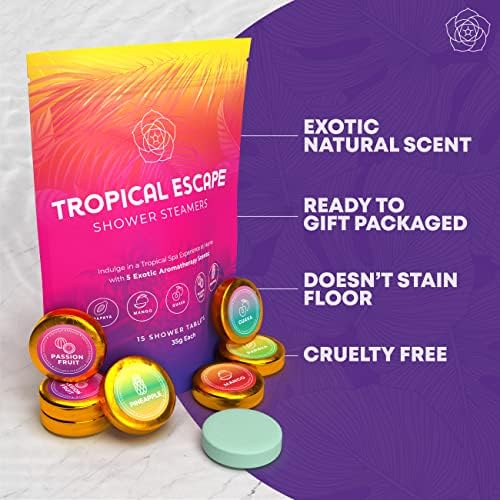 Aromatherapy Shower Steamers 15-Pack - Exotic Fruity Scents, Relaxing Spa Experience, Ideal Gift for Women & Men