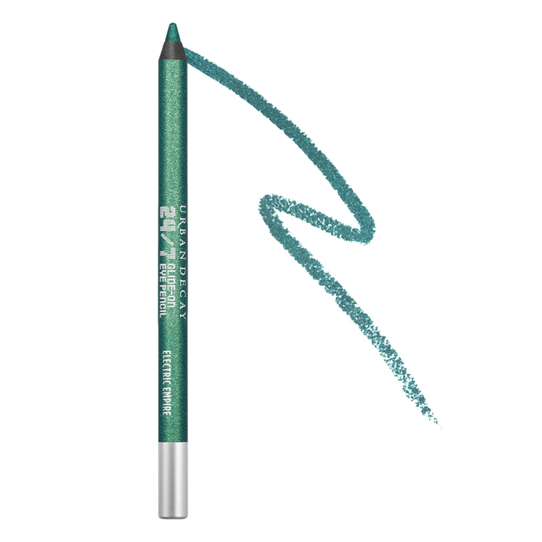URBAN DECAY 24/7 Glide-On Waterproof Eyeliner Pencil (Electric Empire - Green Metallic), Smudge-Proof, Transfer-proof, Long-lasting Colored Eye Liners, Hydrating Vitamin E, Cruelty-free - 0.04 oz