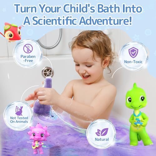 Bath Toys for Kids Potion, SWCANDY 6 Pack Bath Bombs Fun Time Bathtub Colorful Bubble Foam Boys Girls with Indoor Outdoor Scientific Soap Magical Nontoxic Fizzes Eruption Age 4-8 Years Old Toddler