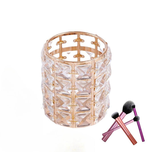 GYWHOOFT Crystal Makeup Organizer, Make Up Cosmetic Holder, Round Brush Organizer, Makeup Organizer Holder for Makeup Brushes, Pens, and Desk