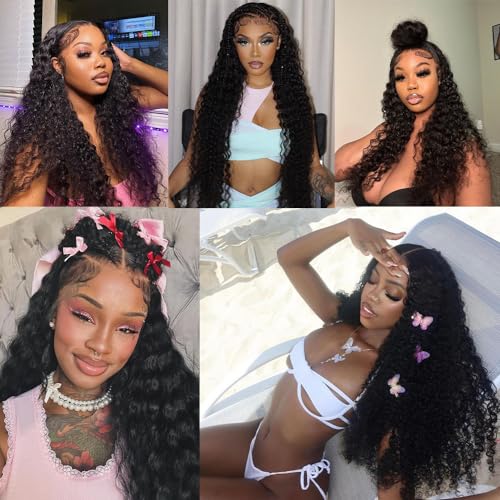 200% Density 28 Inch 13x6 Deep Wave Lace Front Wigs Curly Human Hair Wig Wet And Wavy HD Lace Front Wigs Human Hair Pre Plucked Frontal