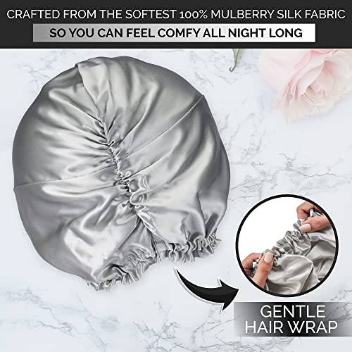 Blissy Silk Bonnet For Sleeping For Long And Curly Hair - 100% Pure Mulberry Silk 22 Momme 6a High-grade Fibers