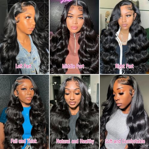 30 Inch Body Wave Lace Front Wigs Human Hair Pre Plucked 13x4 HD Lace Front Wigs Human Hair 180% Density Body Wave Glueless Frontal Wigs Human Hair for Women