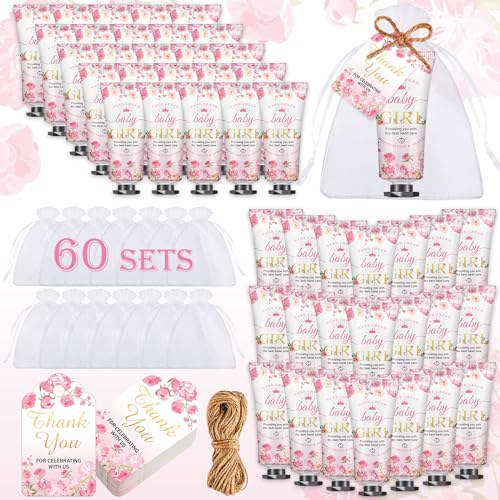 60 Sets Baby Shower Hand Cream, Wedding Hand Cream Gifts, Baby Shower Party Favors Gifts for Guests Bridal Shower,Thank You Gifts,Travel Size Hand Lotion Bulk for Wedding(Baby Girls)