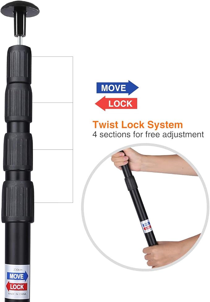 REDCAMP Aluminum Adjustable Camping Tarp Poles, Set of 2, 33.3in to 98.4in Telescoping Lightweight Tent Poles for Shelter, Hammock Rain Fly, Awning