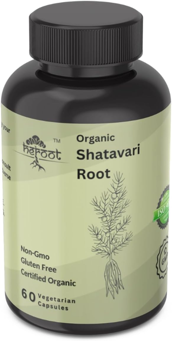 Organic Shatavari Root 500mg (Asparagus racemosus) Menstrual Cramp Relief, Menopause Support, and Women's Health | 120 Capsules | Hormonal Balance Support