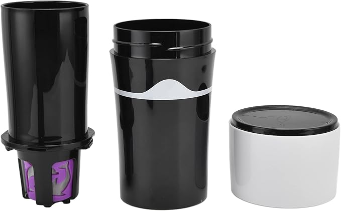 450ml Portable Drip Coffee Travel Mug, Side Leakage Proof Sharing Cup Lid Drip Coffee Machine with 3 Capsules for K Cup Capsules (Black White)