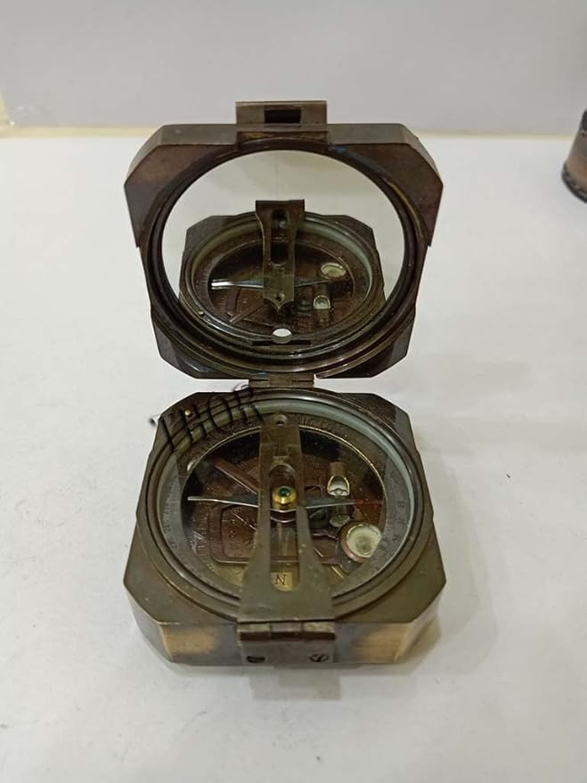 Antique Compass Solid Brass Heavy Compass Vintage Style Brass Compass Compass 3 Inch Nautical Compass Bronze Compass Professional Outdoor Compass Collectibles Compass Gift Item
