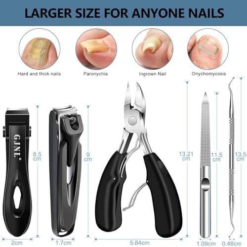 Toenail Clippers for Seniors Thick Nails - 17mm Wide Jaw Nail Clippers for Men, 37mm Heavy Duty Toe Nail Cutter, No Splash Nail Clippers w Catcher for Women