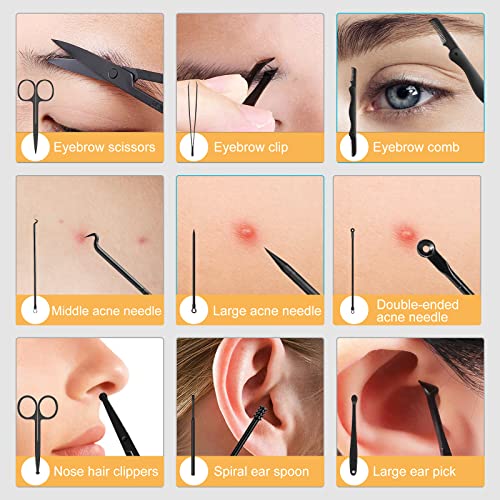 Nail Clippers Sets High Precisio Stainless Steel Nail Cutter Pedicure Kit Nail File Sharp Nail Scissors and Clipper Manicure Pedicure Kit Fingernails & Toenails with Portable cas (Red/Black_25 in 1)