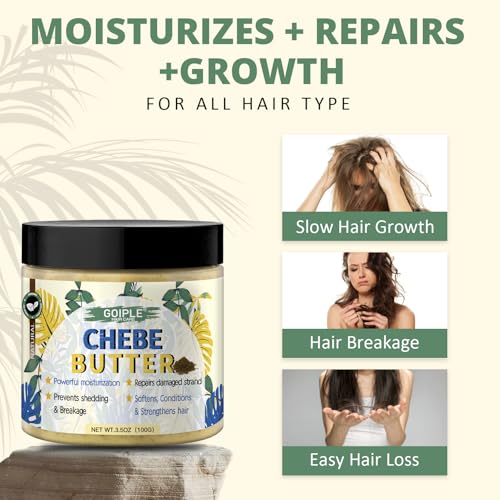 Natural Chebe Hair Oil for Hair Growth Chebe Oil Moisturizer for Scalp, African Chebe Powder for Hair Growth Stronger, Thicker, Longer Hair, 10 in 1 Chebe Hair Growth Oil Braid Bonnet for Sleeping