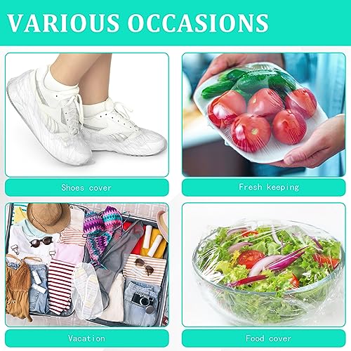 NICEMOVIC 1000PCS Disposable Shower Caps Bulk, Waterproof Thick Plastic Clear Shower Hair Cap For Women Men, Elastic Hair Processing Caps for Treatment, Spa, Hair Solon, Travel, Hotel and Home Use