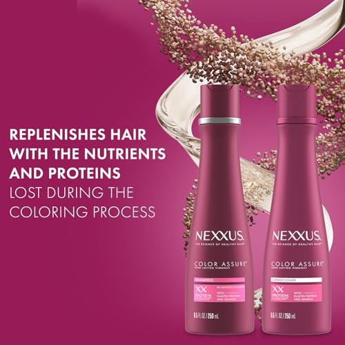 Nexxus Shampoo & Conditioner, Color Assure – Hair Products for Color-Treated Hair, Enhance Vibrancy up to 40 Washes, 8.5 Oz Ea