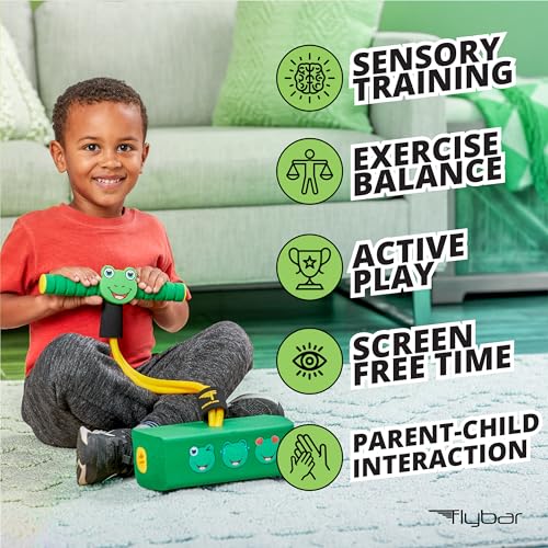 Flybar My First Foam Pogo Jumper for Kids Fun and Safe Pogo Stick for Toddlers, Durable Foam and Bungee Jumper for Ages 3 and up, Supports up to 250lbs (Frog)
