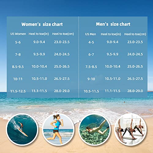 ATHMILE Water Shoes Women Men Barefoot Aqua Socks Quick-Dry for Beach Swim Pool Yoga Camping Cruise Surf Sport