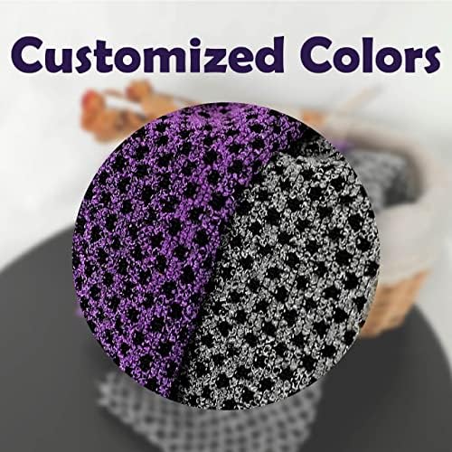 myHomeBody Extra Long Exfoliating Washcloth, Exfoliating Body Scrubber, Shower Towel, Long Bath Cloth, 3D Texture Obsidian and Raisin Dots, Set of 2 with Silicone Facial Brush