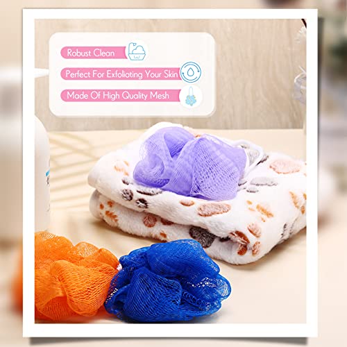 Raiten 36 Pack Mini Shower Loofah Bulk Small Bath Sponge Assorted Colors Exfoliating Mesh Loofah Sponge Travel Shower Puff Colorful Bath Pouf Body Wash Multi Color Bath Scrubber for Women