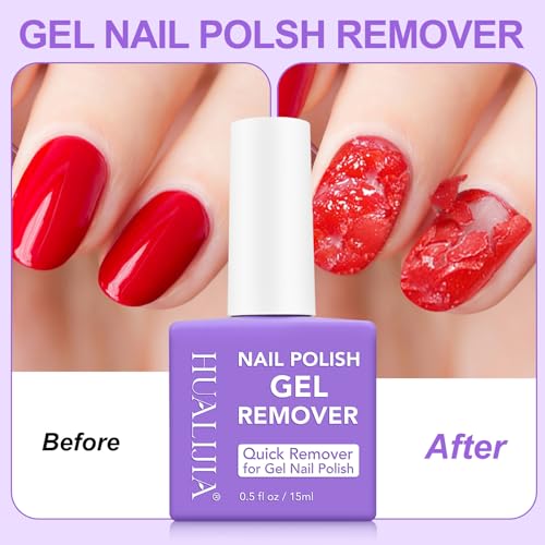 Gel Nail Polish Remover, (2pcs) Gel Polish Remover for Nails, No Need for Foil, Quick & Easy Polish Remover In 3-5 Minutes, No Need Soaking Or Wrapping-0.5 floz