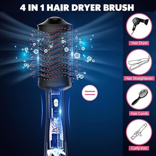 2024 New 4 in 1 Styling Tools Blow Dryer With Aluminum Sheet Oval Barrel, Hair Dryer and Styler Volumizer, Hot Air Brush Straightener for All Hair Types