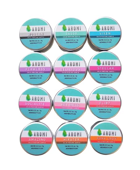 All 12 Aromi Solid Perfume Samples | Fragrance for Women, Vegan, Cruelty-free, Travel Perfume, Mini, Small Size