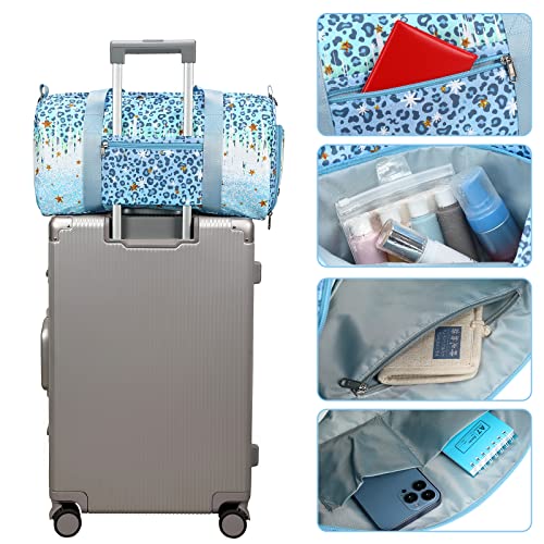 BLUBOON Duffle Bag Girls Kids Dance Bag Cute Gym Bag with Shoes Compartment & Wet Separation Waterproof Sports Overnight Travel Bag