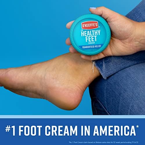 O'Keeffe's for Healthy Feet Foot Cream; Guaranteed Relief for Extremely Dry; Cracked Feet; Instantly Boosts Moisture Levels; 3.2 Ounce Jar; (Pack of 4)