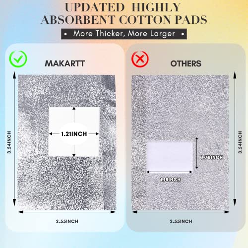 Makartt Nail Polish Nail Gel Remover - Soak Off Gel Nail Polish Remover Foil Wraps 200pcs with Larger Cotton Pad 1 pcs Cuticle Pusher Valentine's Day Gift, R-01