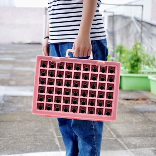 ALCYON Universal Nail Polish Holder & Organizer Contains 54 Bottles for Gellen, for Beetles, for Sally Hansen, for OPI, for Essie and Other Fingernail Polish (ONLY A CASE)-Pink