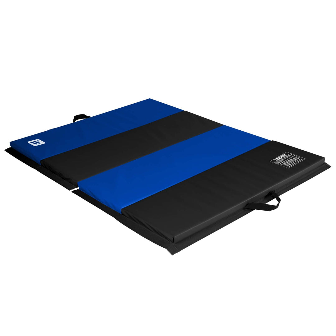 We Sell Mats 4 ft x 6 ft x 2 in Personal Fitness & Exercise Mat, Lightweight and Folds for Carrying, Black / Blue
