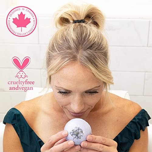 12 XXL Bubbly Organic Bath Bombs Gift Set for Women Men and Kids Designed in Canada Long Lasting Floaters Relaxing Aromatherapy Rich in Pure Essential Oils Healing Properties