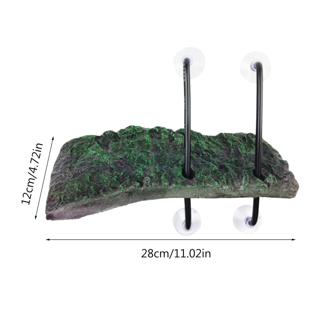Ciwanning Floating for Turtle Basking Platform with Suction Cups Resin Island Dock for Aquatic Turtles Climbing Height Adjustable