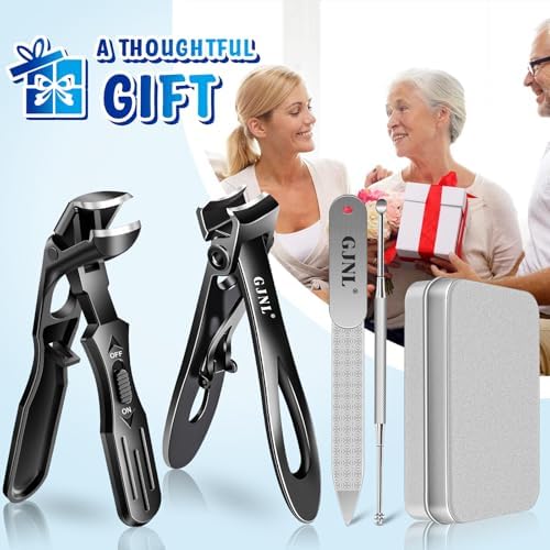 Toenail Clippers for Seniors Thick Toenails, Wide Jaw Toe Nail Clippers and Angled Head Toenail Clippers for Thick Toenails, Professional German Nail Clippers for Men Novelty Gifts, Women&Pregnant