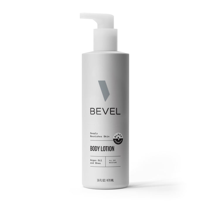 Bevel All Day Body Lotion for Men with Shea Butter and Argan Oil, Lightweight Formula Softens and Smoothes Skin, 16 Oz (Packaging May Vary)