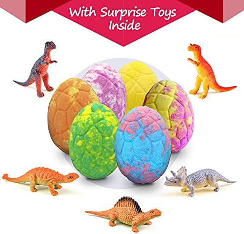 Easter Bath Bombs for Kids with Surprise Toys Inside - Perfect Basket Stuffers, 12Pcs Dino Egg Bath Bombs Gift Set, Gentle and Kids Safe Bubble Bath for Birthday Girls Boys