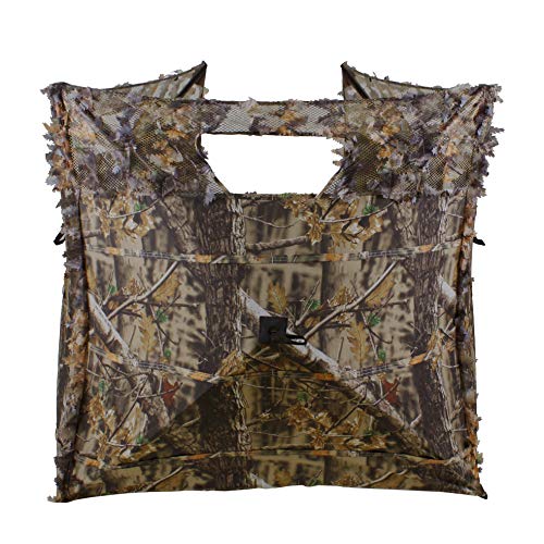 AUSCAMOTEK Leafy Hunting Blind Portable Ground Blind, Quick Setup Lightweight Deer Blind Camouflage Tent Brown
