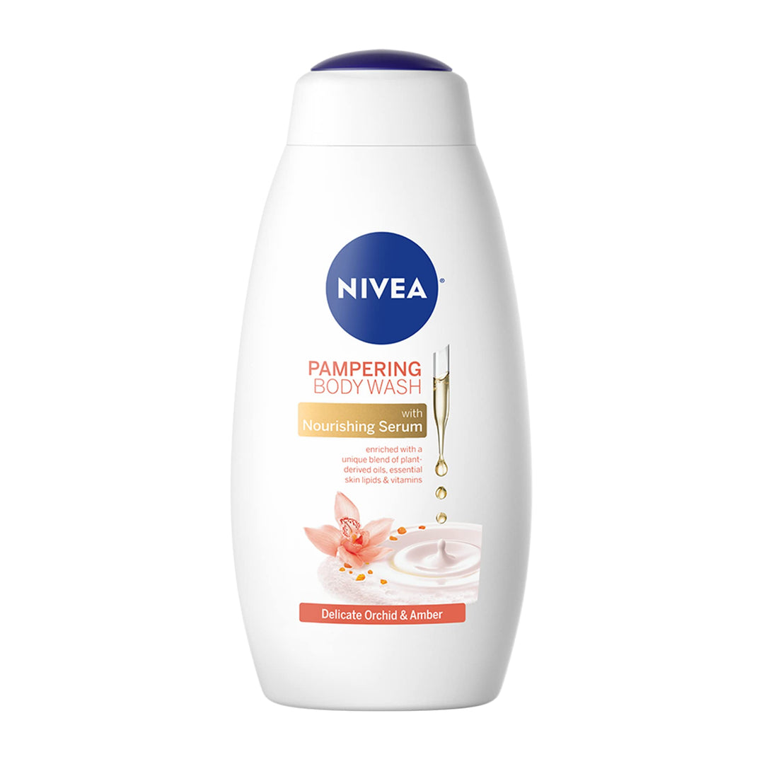 Nivea Delicate Orchid And Amber Body Wash With Nourishing Serum, 20 Fl Oz Bottle