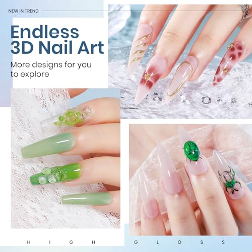 MIZHSE 100g Solid Builder Gel for Nails, Large Capacity Clear 3D Sculpting Gel for Nails, Non-sticky Hand Building Carving Modeling Hard Nail Extension with Silicone 3D Mold Nail Art Salon